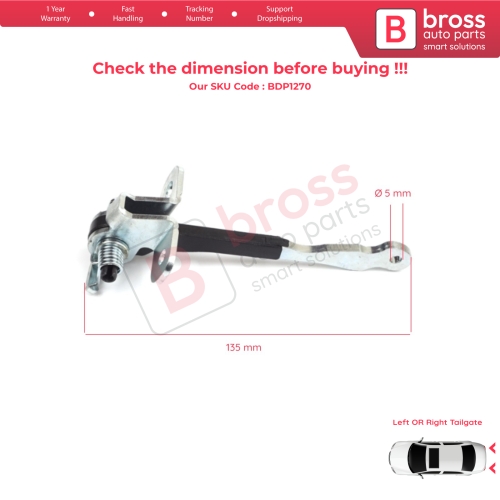 2 Pieces Left AND Right Trunk Door Hinge Stop Check Strap Limiter for Fiat Doblo MPV Van Cargo MK1 119 223 2001-2010 46790818