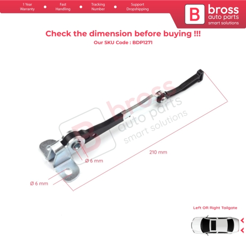 Trunk Door Hinge Stop Check Strap Limiter for Fiat Doblo MPV Van Cargo MK1 119 223 2001-2010 51801197