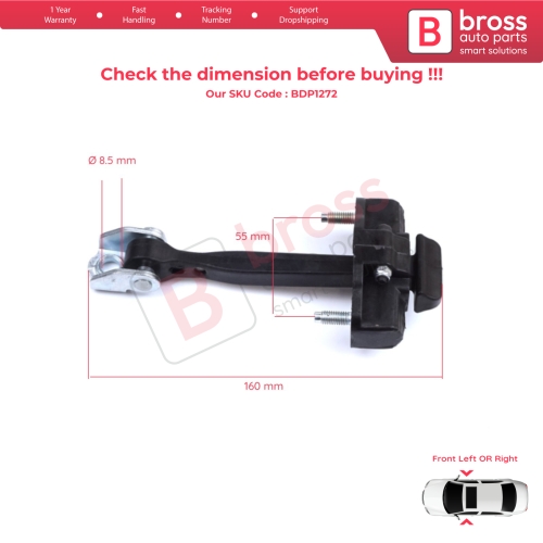 2 Pieces Front Door Hinge Stop Check Strap Limiter for Fiat 500L 351 352 2012-2022 51883508