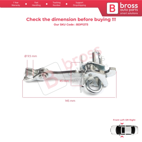 Front Door Hinge Stop Check Strap Limiter for Fiat Panda MK2 169 2003-2012 51779914