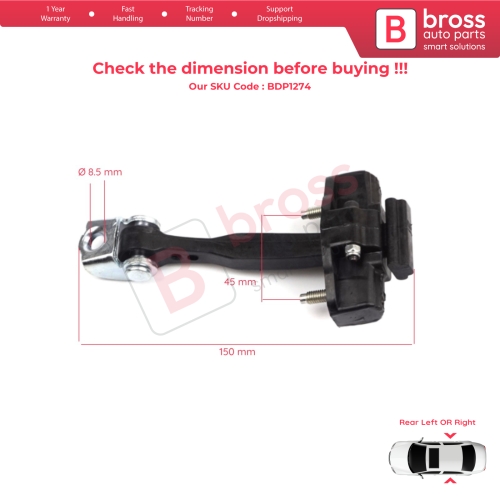 2 Pieces Rear Door Hinge Stop Check Strap Limiter for Fiat 500L 351 352 2012-2022 51883509