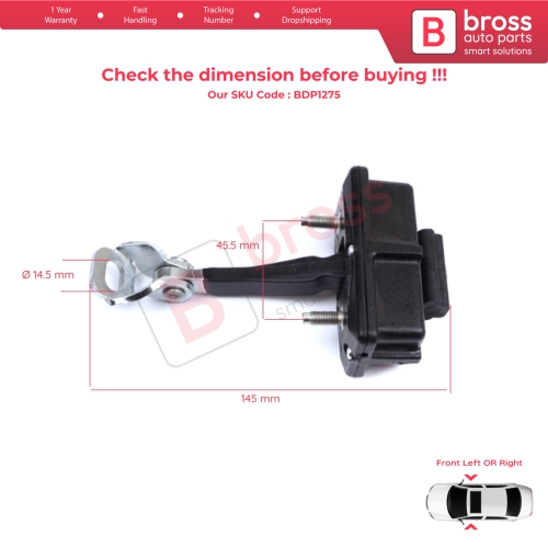Front Door Hinge Stop Check Strap Limiter for Fiat Punto Evo Grande Punto 199 51961550