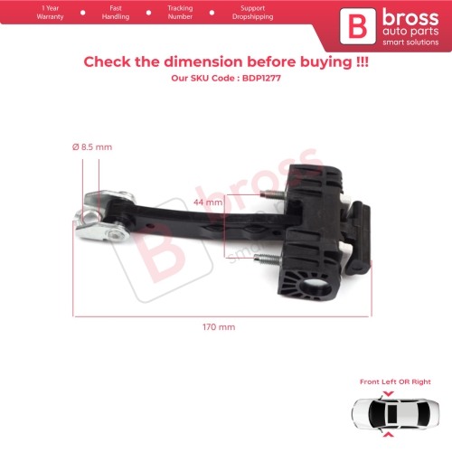 2 Pieces Front Door Hinge Stop Check Strap Limiter for Fiat Bravo 198 Lancia Delta MK3 844 2008-2014 51751732