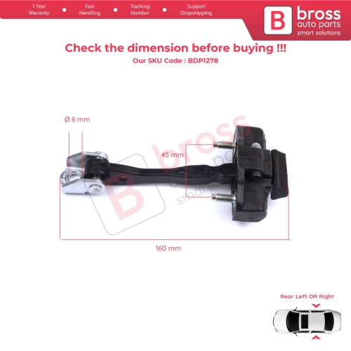 2 Pieces Rear Door Hinge Stop Check Strap Limiter for Fiat Bravo 198 Lancia Delta MK3 844 2008-2014 51805582