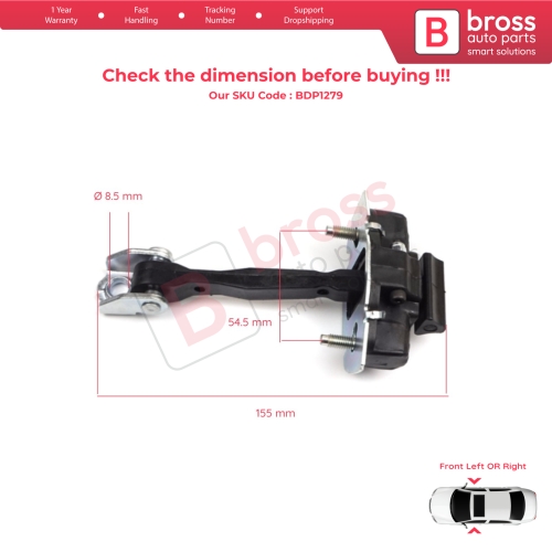 2 Pieces Front Door Hinge Stop Check Strap Limiter for Fiat 500X 334 2014-On 51939940