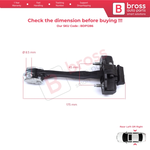 2 Pieces Rear Door Hinge Stop Check Strap Limiter for Alfa Romeo Giulietta 940 2010-2020 50521442	