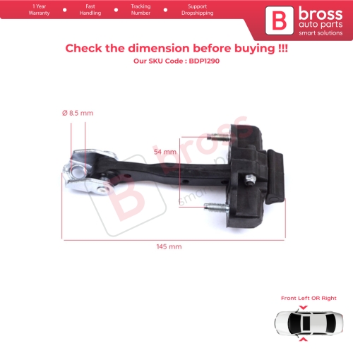 Front Door Hinge Stop Check Strap Limiter for Lancia Ypsilon MK3 846 312 2011-2024 5-Door HB 52049606