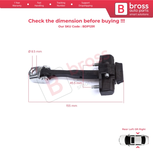 Rear Door Hinge Stop Check Strap Limiter for Lancia Ypsilon MK3 846 312 2011-2024 5-Door HB 51917798