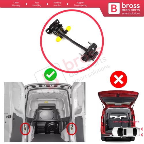 2 Pieces Rear Trunk Door Hinge Stop Check Strap Limiter for Fiat Fiorino Qubo 225 2007-2024 Citroen Nemo Peugeot Bipper Tepee 9035AQ