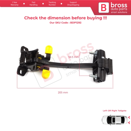 Rear Trunk Door Hinge Stop Check Strap Limiter for Fiat Fiorino Qubo 225 2007-2024 Citroen Nemo Peugeot Bipper Tepee 9035AQ
