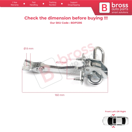 2 Pieces Front Door Hinge Stop Check Strap Limiter for Iveco Daily III IV V VI 1999-On 500314457