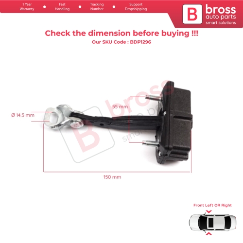 2 Pieces Front Door Hinge Stop Check Strap Limiter for Fiat Panda MK4 312 319 519 2011-2023 52022102