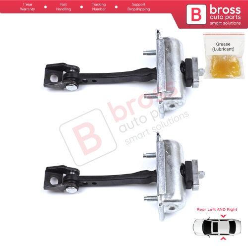2 Pieces Rear Door Hinge Stop Check Strap Limiter for Citroen C3 MK3 Peugeot 208 2008 MK1 5-Door Hatchback 9671891280	