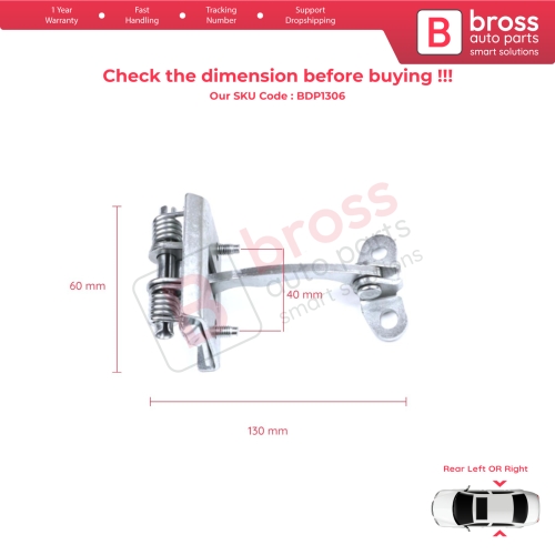 Rear Door Hinge Stop Check Strap Limiter for Citroen Xsara N0 N1 N2 1997-2006 9181C0