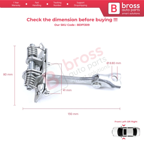 Front Door Hinge Stop Check Strap Limiter for Citroen C3 Pluriel 2003-2010 9181H3