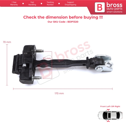 2 Pieces Front Door Hinge Stop Check Strap Limiter for Peugeot 2008 e-2008 MK2 Opel Mokka B Mokka-e 9820810880