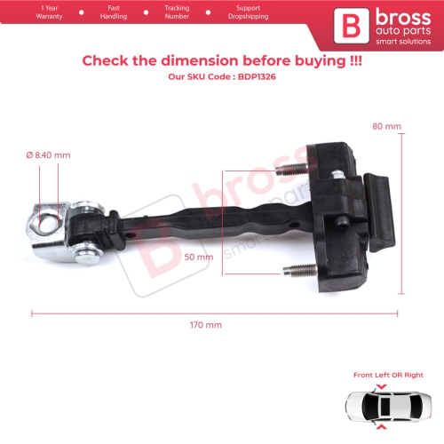 Front Door Hinge Stop Check Strap Limiter for Peugeot 308 MK3 408 Crossover DS4 Opel Astra L 2021-On 5-Door 9830837080
