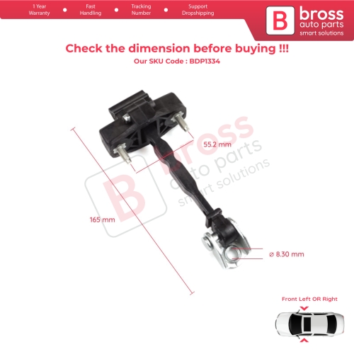 2 Pieces Front Door Hinge Stop Check Strap Limiter for Citroen C4 e-C4 C4X e-C4X MK3 2020-On 9831783580