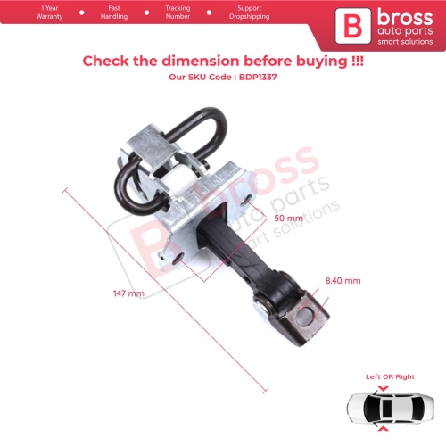 2 Pieces Door Hinge Brake Stop Check Strap Limiter for BMW 3 E46 Coupe Convertible 2000-2006 Pre-Facelift 51218204173