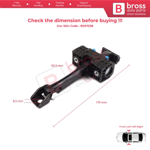 2 Pieces Front Door Hinge Brake Stop Check Strap Limiter for Mini Cooper MK1 MK2 R50 R52 R53 R55 R56 R57 R58 R59 2003-2015 51217176811