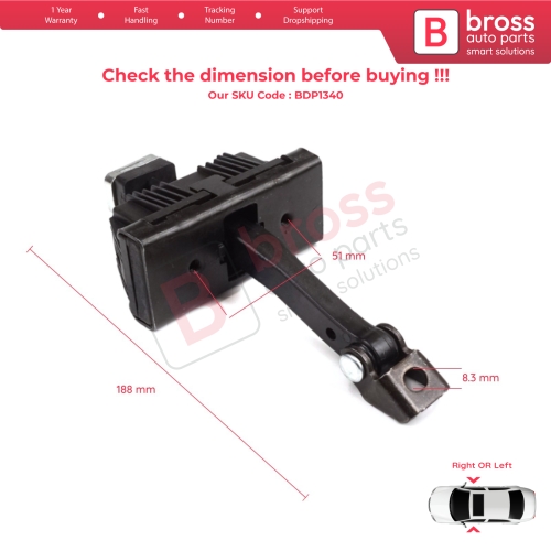2 Pieces Door Hinge Brake Stop Check Strap Limiter for BMW 3 Series E46 Compact E46/5 2001-2005 3-Door 51218265545	