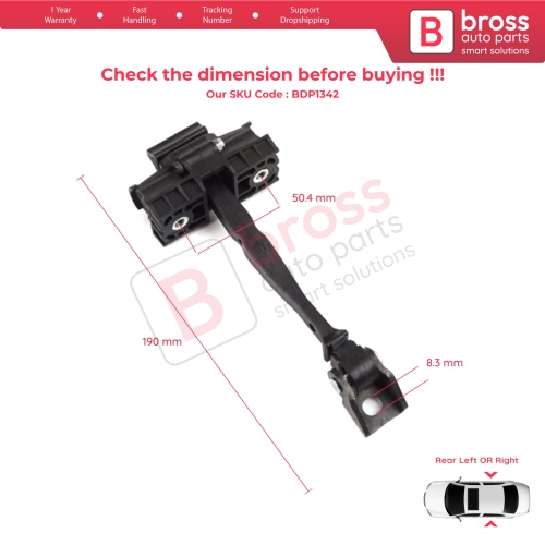 2 Pieces Rear Door Hinge Brake Stop Check Strap Limiter for VW Golf MK7 5G 2012-2020 4/5 Door Alltrack Sportsvan Variant e-Golf 5G4839249A