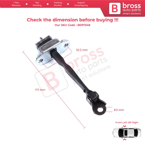 2 Pieces Front Door Hinge Brake Stop Check Strap Limiter for Toyota Corolla E11 Sprinter MK8 Carib MK3 1995-2002 4/5 Door 6862012060