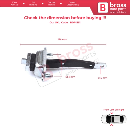 2 Pieces Front Door Hinge Brake Stop Check Strap Limiter for Toyota Avensis MK1 T22 Caldina Carina Corona Premio T210 1997-2003 4/5 Door 6861020180