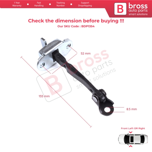 2 Pieces Front Door Hinge Brake Stop Check Strap Limiter for Toyota Hilux MK7 N1 N2 N3 Fortuner MK1 N5 N6 2004-2015 686100K012