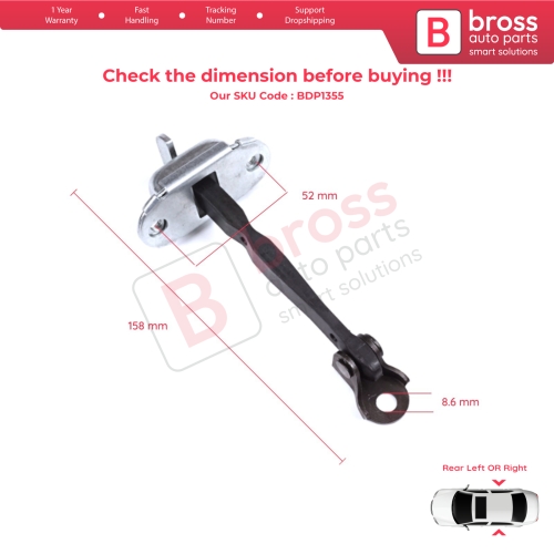 2 Pieces Rear Door Hinge Brake Stop Check Strap Limiter for Toyota Hilux MK7 N1 N2 N3 Fortuner MK1 N5 N6 2004-2015 686300K011
