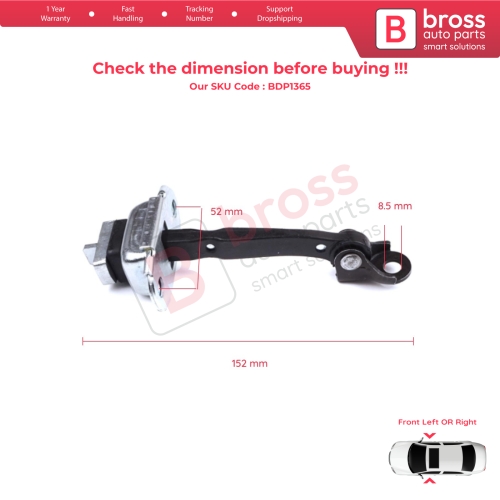 2 Pieces Front Door Stop Check Assy Limiter Strap for Toyota Yaris Echo Verso FunCargo Vitz Platz MK1 P1 P2 2003-2005 Facelift