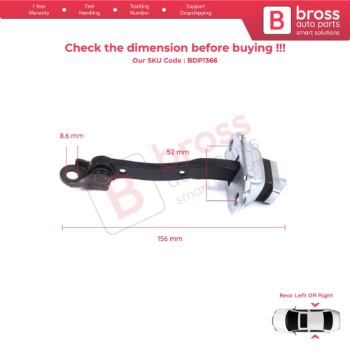 Rear Door Stop Check Assy Limiter Strap for Toyota Yaris Echo Verso FunCargo Vitz Platz MK1 P1 P2 2003-2005 Facelift