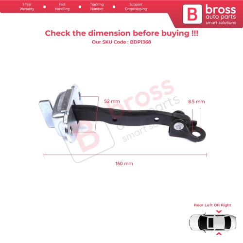2 Pieces Rear Door Stop Check Assy Limiter Strap for Toyota Yaris Vios Vitz Belta MK2 P9 XP9 XP90 2005-2013 686300D060