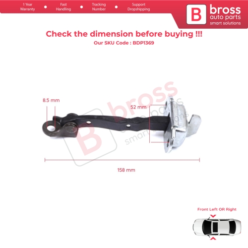 2 Pieces Front Door Stop Check Assy Limiter Strap for Toyota Yaris Vitz MK3 P13 2010-2020 Vios P15 Verso S P12 6861052130
