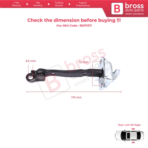 2 Pieces Rear Door Stop Check Assy Limiter Strap for Toyota Yaris Vitz MK3 P13 2015-2020 Vios P15 Verso S P12 Facelift 686300D230