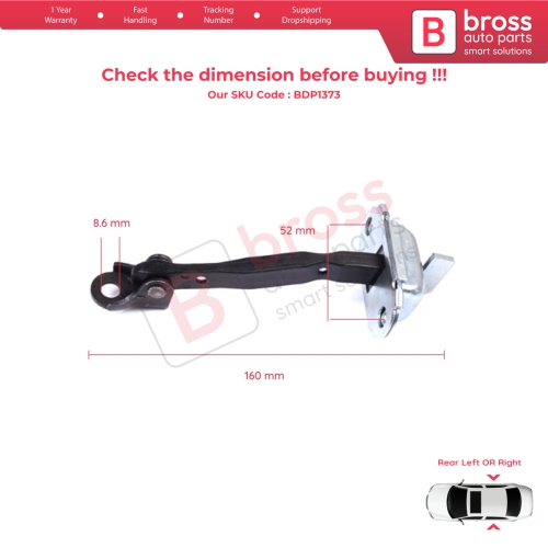 2 Pieces Rear Door Stop Check Assy Limiter Strap for Toyota RAV4 MK3 XA30 A3 2005-2013 Vanguard A3 6864042030