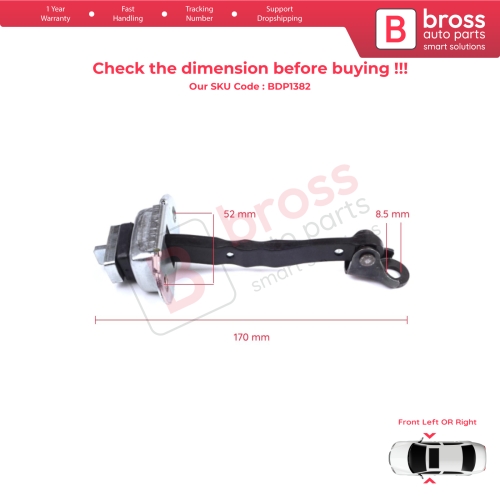 2 Pieces Front Door Stop Check Assy Limiter Strap for Toyota Camry MK7 V5 XV50 XV55 2011-2019 6861033091