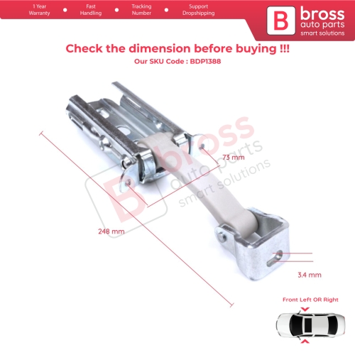 2 Pieces Front Door Stop Check Assy Limiter Strap for Mercedes Sprinter W906 2006–2018 VW Crafter 30-35 2E 2F 2006-2017 9067200316