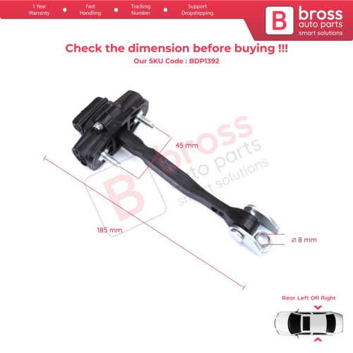 2 Pieces Rear Door Stop Check Assy Limiter Strap for Fiat Egea Tipo 356 357 2015-On 51983608