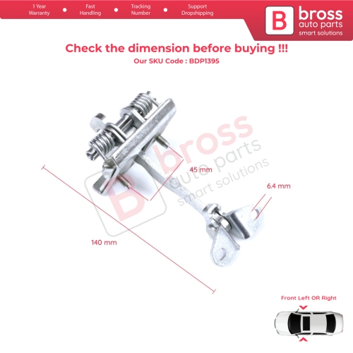 2 Pieces Front Door Stop Check Assy Limiter Strap for Citroen C8 MK2 Peugeot 807 Fiat Ulysse Lancia Phedra 179 9181G9
