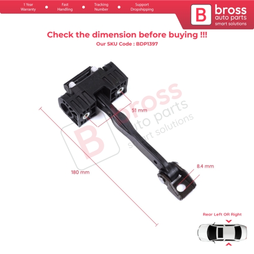 2 Pieces Rear Door Stop Check Assy Limiter Strap for BMW 3 Series F30 F31 F35 F80 M3 LCI 2012-2019 51227446729