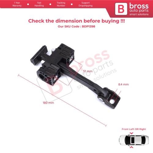 2 Pieces Front Door Stop Check Assy Limiter Strap for BMW 1 Series F20 F20N 2011–2019 5-Door 51217446715