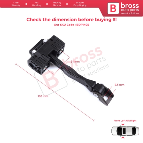 2 Pieces Front Door Stop Check Assy Limiter Strap for BMW X5 X6 F15 F85 F16 F86 2013-2018 51217290595