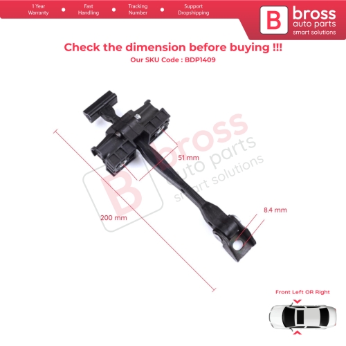 Front Door Stop Check Assy Limiter Strap for BMW X1 F48 MK2 2014-2022 51217436001