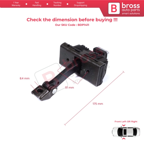2 Pieces Front Door Stop Check Assy Limiter Strap for BMW 1 Series MK1 E81 E82 E88 2006-2013 2/3 Door 41517164623