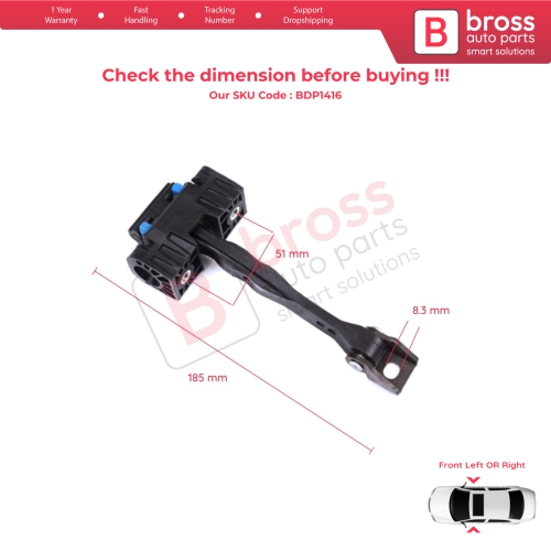 2 Pieces Front Door Stop Check Assy Limiter Strap for VW Tiguan MK2 AD BW 2016-2024 Allspace Seat Tarraco KN2 5NA837249