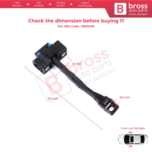2 Pieces Front Door Stop Check Assy Limiter Strap for VW Touareg MK2 7P 7P5 7P6 2010-2018 7P0837249