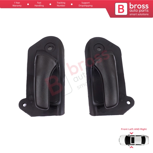 Front Interior Door Handle Opener Set Black for Vauxhall Opel Astra F MK3 T91 T92 1991-2001 90430129 90430130