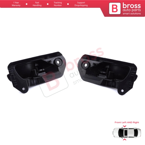 Front Interior Door Handle Opener Set Black for Vauxhall Opel Astra F MK3 T91 T92 1991-2001 90430129 90430130