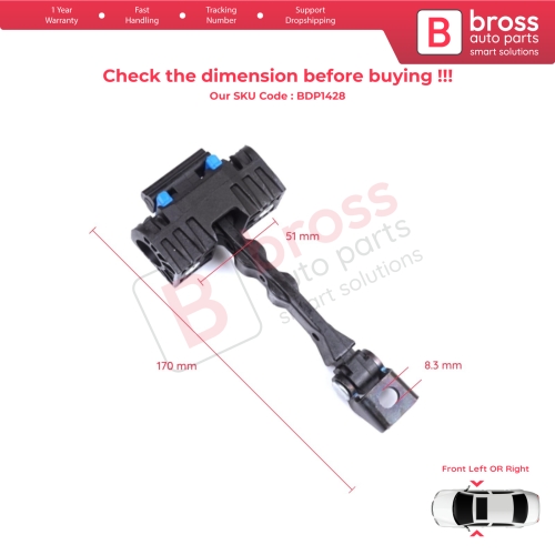 Front Door Stop Check Assy Limiter Strap for VW Beetle A5 5C 2011-2019 2/3-Door Hatchback Cabriolet 5C5837249